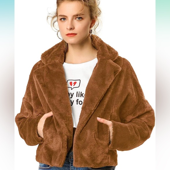 NWT Allegra K Faux Fur Jacket Size Small - Picture 1 of 5